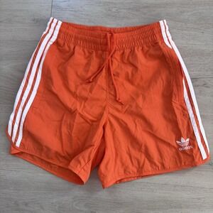 NWT Adidas Originals Orange 3-Stripe Shorts XS Drawstring  Retro Tennessee